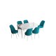 Extendable Dining Table & Chairs Set (7 Pieces) Han - White, Turquoise White
Turquoise Extendable Dining Table & Chairs Set (7 Pieces) Han - White, Turquoise White
Turquoise