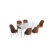 Extendable Dining Table & Chairs Set (7 Pieces) Han - White, Tile Red White
Tile Red Extendable Dining Table & Chairs Set (7 Pieces) Han - White, Tile Red White
Tile Red