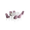 Extendable Dining Table & Chairs Set (7 Pieces) Han - White, Pink White
Pink