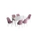 Extendable Dining Table & Chairs Set (7 Pieces) Han - White, Pink White
Pink Extendable Dining Table & Chairs Set (7 Pieces) Han - White, Pink White
Pink