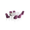 Extendable Dining Table & Chairs Set (7 Pieces) Han - White, Purple White
Purple