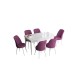 Extendable Dining Table & Chairs Set (7 Pieces) Han - White, Purple White
Purple Extendable Dining Table & Chairs Set (7 Pieces) Han - White, Purple White
Purple
