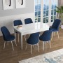 Extendable Dining Table & Chairs Set (7 Pieces) Han - White, Navy Blue White
Navy Blue