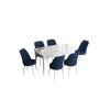 Extendable Dining Table & Chairs Set (7 Pieces) Han - White, Navy Blue White
Navy Blue
