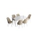 Extendable Dining Table & Chairs Set (7 Pieces) Han - White, Cream White
Cream
