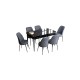 Extendable Dining Table & Chairs Set (7 Pieces) Han - Black Marble, Fume Black Marble
Fume Extendable Dining Table & Chairs Set (7 Pieces) Han - Black Marble, Fume Black Marble
Fume