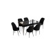Extendable Dining Table & Chairs Set (7 Pieces) Han - Black Marble, Black Black Marble
Black Extendable Dining Table & Chairs Set (7 Pieces) Han - Black Marble, Black Black Marble
Black