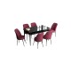 Extendable Dining Table & Chairs Set (7 Pieces) Han - Black Marble, Burgundy Black Marble
Burgundy Extendable Dining Table & Chairs Set (7 Pieces) Han - Black Marble, Burgundy Black Marble
Burgundy
