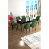 Extendable Dining Table & Chairs Set (7 Pieces) Han - Black Marble, Khaki Black Marble
Khaki