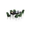 Extendable Dining Table & Chairs Set (7 Pieces) Han - Black Marble, Khaki Black Marble
Khaki