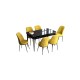 Extendable Dining Table & Chairs Set (7 Pieces) Han - Black Marble, Mustard Black Marble
Mustard Extendable Dining Table & Chairs Set (7 Pieces) Han - Black Marble, Mustard Black Marble
Mustard