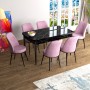 Extendable Dining Table & Chairs Set (7 Pieces) Han - Black Marble, Pink Black Marble
Pink