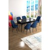 Extendable Dining Table & Chairs Set (7 Pieces) Han - Black Marble, Navy Blue Black Marble
Navy Blue