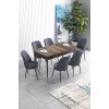 Extendable Dining Table & Chairs Set (7 Pieces) Han - Baroque, Fume Baroque
Fume