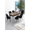 Extendable Dining Table & Chairs Set (7 Pieces) Han - Baroque, Black Baroque
Black