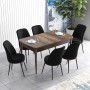 Extendable Dining Table & Chairs Set (7 Pieces) Han - Baroque, Black Baroque
Black