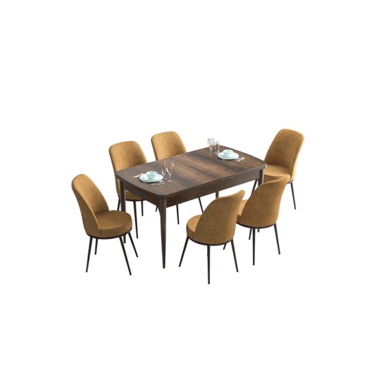 Extendable Dining Table & Chairs Set (7 Pieces) Han - Baroque, Cappuccino Baroque
Cappuccino