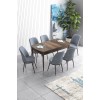 Extendable Dining Table & Chairs Set (7 Pieces) Han - Baroque, Grey Baroque
Grey