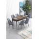 Extendable Dining Table & Chairs Set (7 Pieces) Han - Baroque, Grey Baroque
Grey