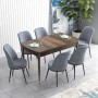 Extendable Dining Table & Chairs Set (7 Pieces) Han - Baroque, Grey Baroque
Grey