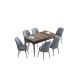 Extendable Dining Table & Chairs Set (7 Pieces) Han - Baroque, Grey Baroque
Grey