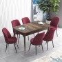 Extendable Dining Table & Chairs Set (7 Pieces) Han - Baroque, Burgundy Baroque
Burgundy