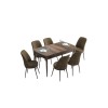 Extendable Dining Table & Chairs Set (7 Pieces) Han - Baroque, Brown Baroque
Brown