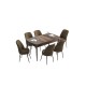 Extendable Dining Table & Chairs Set (7 Pieces) Han - Baroque, Brown Baroque
Brown