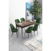 Extendable Dining Table & Chairs Set (7 Pieces) Han - Baroque, Khaki Baroque
Khaki