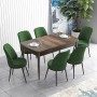 Extendable Dining Table & Chairs Set (7 Pieces) Han - Baroque, Khaki Baroque
Khaki