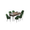 Extendable Dining Table & Chairs Set (7 Pieces) Han - Baroque, Khaki Baroque
Khaki