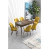 Extendable Dining Table & Chairs Set (7 Pieces) Han - Baroque, Mustard Baroque
Mustard