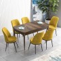 Extendable Dining Table & Chairs Set (7 Pieces) Han - Baroque, Mustard Baroque
Mustard