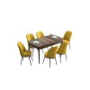 Extendable Dining Table & Chairs Set (7 Pieces) Han - Baroque, Mustard Baroque
Mustard