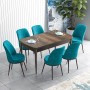 Extendable Dining Table & Chairs Set (7 Pieces) Han - Baroque, Turquoise Baroque
Turquoise