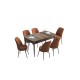 Extendable Dining Table & Chairs Set (7 Pieces) Han - Baroque, Tile Red Baroque
Tile Red