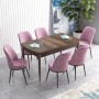 Extendable Dining Table & Chairs Set (7 Pieces) Han - Baroque, Pink Baroque
Pink
