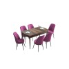 Extendable Dining Table & Chairs Set (7 Pieces) Han - Baroque, Purple Baroque
Purple