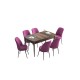 Extendable Dining Table & Chairs Set (7 Pieces) Han - Baroque, Purple Baroque
Purple