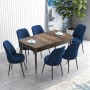 Extendable Dining Table & Chairs Set (7 Pieces) Han - Baroque, Navy Blue Baroque
Navy Blue
