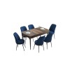Extendable Dining Table & Chairs Set (7 Pieces) Han - Baroque, Navy Blue Baroque
Navy Blue