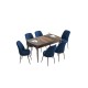 Extendable Dining Table & Chairs Set (7 Pieces) Han - Baroque, Navy Blue Baroque
Navy Blue