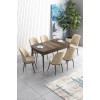 Extendable Dining Table & Chairs Set (7 Pieces) Han - Baroque, Cream Baroque
Cream