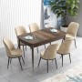 Extendable Dining Table & Chairs Set (7 Pieces) Han - Baroque, Cream Baroque
Cream