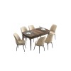 Extendable Dining Table & Chairs Set (7 Pieces) Han - Baroque, Cream Baroque
Cream