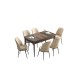 Extendable Dining Table & Chairs Set (7 Pieces) Han - Baroque, Cream Baroque
Cream