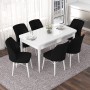Extendable Dining Table & Chairs Set (7 Pieces) Nef - White, Black White
Black