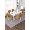 Extendable Dining Table & Chairs Set (7 Pieces) Nef - White, Cappuccino White
Cappuccino