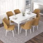 Extendable Dining Table & Chairs Set (7 Pieces) Nef - White, Cappuccino White
Cappuccino