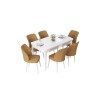 Extendable Dining Table & Chairs Set (7 Pieces) Nef - White, Cappuccino White
Cappuccino